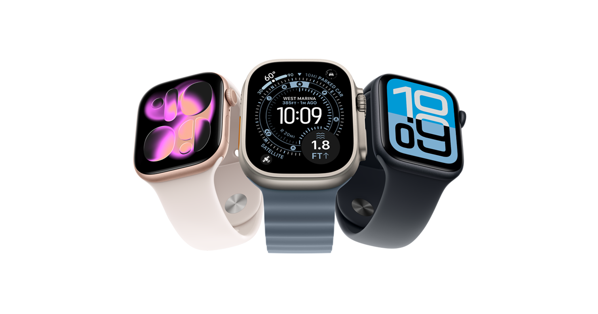 Apple Watch with health rings on screen